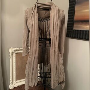 ✨ Sparkle Tan Flowy Open Drape Cardigan